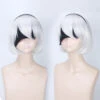 Gvavaya Game Cosplay NieR: Automata 2B Cosplay Wig 30cm Siver White Hair