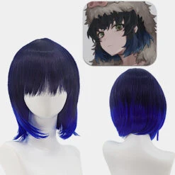 Gvavaya Cosplay Demon Slayer: Kimetsu No Yaiba Hashibira Inosuke Cosplay Wig Demon Slaying Corps 30cm Hair