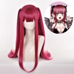 Gvavaya Anime Cosplay My Dress-Up Darling Marin Kitagawa Little Devil Cosplay Wig Wine Red 60cm Hair