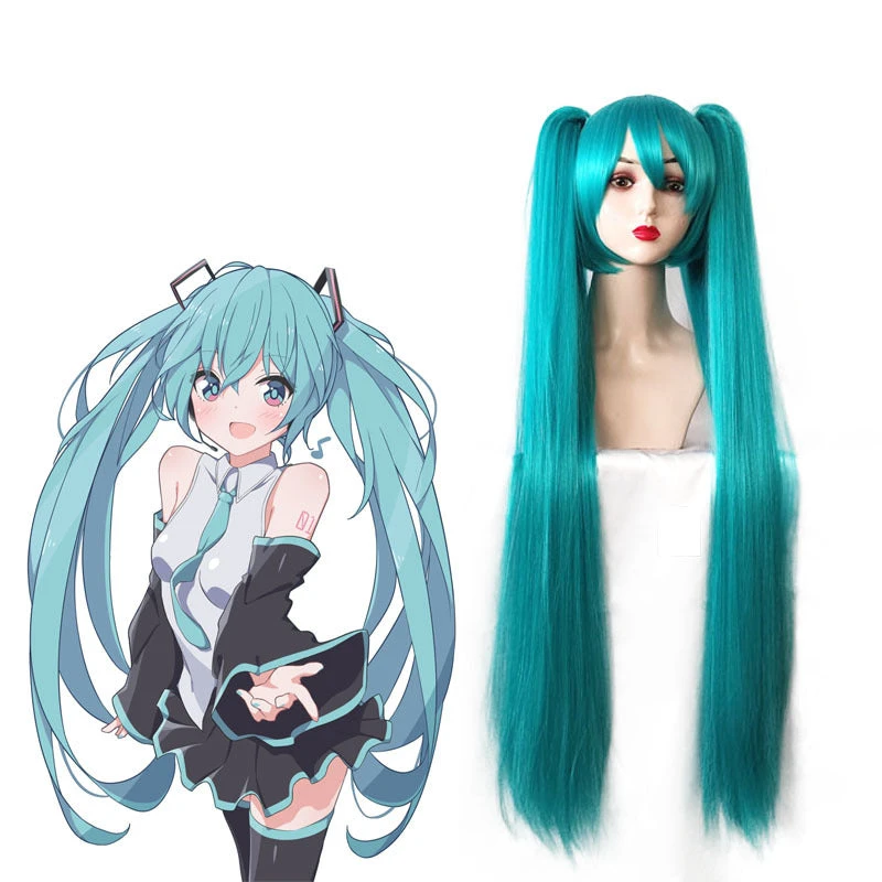 Gvavaya Game Cosplay Vocaloid Hatsune Miku Cosplay Wig Green 105cm Long Hair 1 Gvavaya Game Cosplay Vocaloid Hatsune Miku Cosplay Wig Green 105cm Long Hair