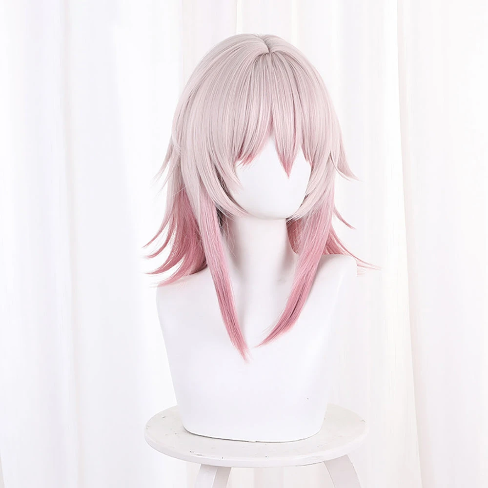 Gvavaya Game Cosplay Honkai Impact: Star Rail March7th Cosplay Wig 38cm Long Pink Gradient Wig 3 Gvavaya Game Cosplay Honkai Impact: Star Rail March7th Cosplay Wig 38cm Long Pink Gradient Wig - Image 3