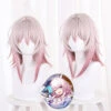 Gvavaya Game Cosplay Honkai Impact: Star Rail March7th Cosplay Wig 38cm Long Pink Gradient Wig