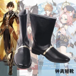 Gvavaya Game Cosplay Genshin Impact Zhongli Cosplay Shoes Genshin Cosplay