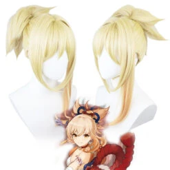 Gvavaya Game Cosplay Genshin Impact Yoimiya Cosplay Wig Yellow Short Hair