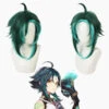 Gvavaya Game Cosplay Genshin Impact Xiao Cosplay Wig Dark Green Gradient 40cm Hair