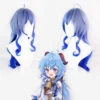 Gvavaya Game Cosplay Genshin Impact Ganyu Cosplay Wig Water Blue 80cm Hair