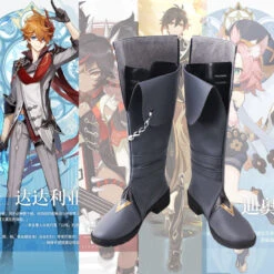 Gvavaya Game Cosplay Genshin Impact Tartaglia Cosplay Shoes Genshin Cosplay