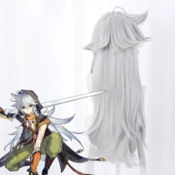 Gvavaya Game Cosplay Genshin Impact Razor Cosplay Wig Silver Grey 70cm Hair -Gvavaya Deals Store Razor5