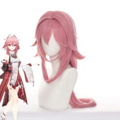 Gvavaya Game Cosplay Genshin Impact Yae Miko Cosplay Wig Cherry Pink 80cm Hair -Gvavaya Deals Store Yae Miko3