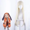 Gvavaya Anime Cosplay Kakegurui Yomozuki Runa Cosplay Wig 80cm Creamy Yellow Hair