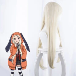 Gvavaya Anime Cosplay Kakegurui Yomozuki Runa Cosplay Wig 80cm Creamy Yellow Hair -Gvavaya Deals Store Yomozuki Runa wig4